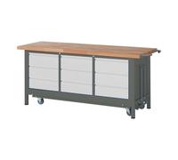 STIER Banco da lavoro Premium con telaio mobile abbass. e 9 cassetti largh.xprof.xalt. 2000x700x880 mm Quantità:1