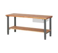 STIER Banco da lavoro regolabile in altezza Premium con 1 cassetto e mensola largh.xprof.xalt. 2000x700x790-1140 mm Quantità:1