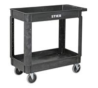 STIER Carrello multiuso in plastica con 2 ripiani 250 kg lungh.xlargh.xalt. 870x430x850 mm Quantità:1