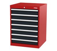 STIER Cassettiera con 7 cassetti largh.xprof.xalt. 600x575x820 mm RAL 3020 / RAL 7016 Quantità:1