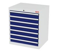 STIER Cassettiera con 7 cassetti largh.xprof.xalt. 700x575x820 mm grigio luce/blu genziana Quantità:1