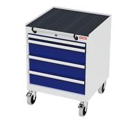 STIER Cassettiera mobile con 4 cassetti largh.xprof.xalt. 600x575x790 mm grigio luce/blu genziana Quantità:1