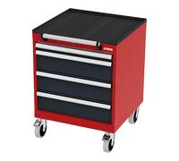 STIER Cassettiera mobile con 4 cassetti largh.xprof.xalt. 600x575x790 mm rosso/grigio antracite Quantità:1
