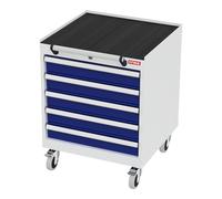 STIER Cassettiera mobile con 5 cassetti largh.xprof.xalt. 600x575x790 mm grigio luce/blu genziana Quantità:1