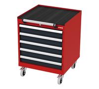 STIER Cassettiera mobile con 5 cassetti largh.xprof.xalt. 600x575x790 mm rosso/grigio antracite Quantità:1