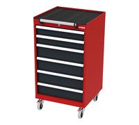 STIER Cassettiera mobile con 6 cassetti largh.xprof.xalt. 600x575x1090 mm rosso/grigio antracite Quantità:1