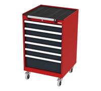 STIER Cassettiera mobile con 6 cassetti largh.xprof.xalt. 600x575x990 mm rosso/grigio antracite Quantità:1