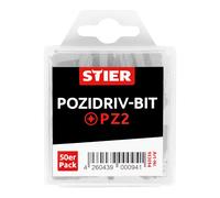 STIER Confezione grande di bit Pozidriv PZ2 Quantità:50