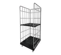 STIER Contenitore su ruote 3 lati zincato galvanicamente 2 pannelli in plastica lungh.xlargh.xalt. 815x724x1830 mm Quantità:1