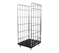 STIER Contenitore su ruote 3 lati zincato galvanicamente, pannello con ruote in plastica, lungh.xlargh.xalt. 815x724x1630 mm Quantità:1