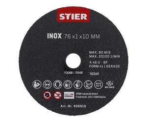STIER Disco da taglio acciaio inox 76 x 1 x 10 diritto Quantità:10