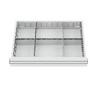 STIER Divisorio per cassetti divisorio in metallo BLH 100/125 mm dimensioni interne 600x450 mm 6 scomparti Quantità:1