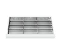 STIER Divisorio per cassetti divisorio in metallo BLH 100/125 mm dimensioni interne 800x450 mm 12 scomparti 6 x TW 275 Quantità:1