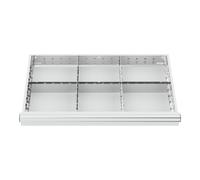 STIER Divisorio per cassetti divisorio in metallo BLH 100/125 mm dimensioni interne 800x450 mm 6 scomparti Quantità:1