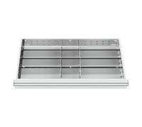 STIER Divisorio per cassetti divisorio in metallo BLH 75 mm dimensioni interne 800x450 mm 12 scomparti 6 x TW 325 Quantità:1