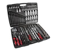 STIER Set di chiavi a bussola STIER, 216 pezzi, cricchetto reversibile da 1/2", 1/4" e 3/8", inserto per chiave a bussola esagonale, inserti per chiave a bussola con punta a bussola Phillips Pozidrive