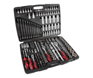 STIER Set di chiavi a bussola STIER, 216 pezzi, cricchetto reversibile da 1/2", 1/4" e 3/8", inserto per chiave a bussola esagonale, inserti per chiave a bussola con punta a bussola Phillips Pozidrive
