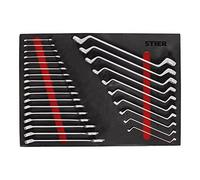 STIER Set di chiavi combinate e poligonali doppie 27 pezzi in inserto di espanso morbido (EVA) Quantità:1