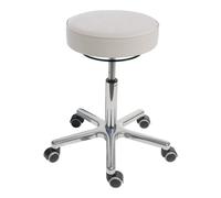STIER Sgabello girevole con rotelle altezza della seduta 540-720 mm skay simil-pelle imbottito bianco Quantità:1