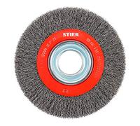 STIER Spazzola circolare ø 200 mm, ø foro 32 mm, 0,35 mm, ondulata, acciaio