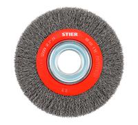 STIER Spazzola circolare ø 200 mm, ø foro 32 mm, 0,35 mm, ondulata, acciaio Quantità:1