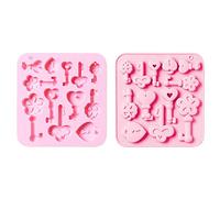 Stiesy 2 stampi in silicone a forma di chiave vintage a 12 cavità per uso alimentare, stampi in silicone per cioccolato, caramelle, budino, fondente, gelatina, ghiaccio