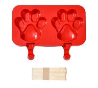 Stiesy 2 stampi in silicone a forma di zampa rossa, stampi per lecca-lecca, ghiaccioli, stampi in silicone per uso alimentare, con bastoncini di legno, per fai da te, caramelle, cioccolato, ghiaccio,