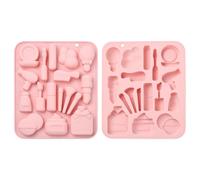 Stiesy 2 stampi in silicone riutilizzabili con 17 cavità per trucco, strumento di bellezza, stampo in silicone per fondente, rossetto, profumo, cioccolato, per fai da te, caramelle, ghiaccio, sapone,