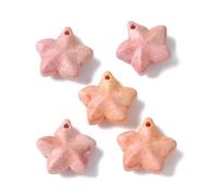Stiesy 20 ciondoli a forma di stella con pietra preziosa arcobaleno naturale Alashan agata rosa stella cristallo gemma fascino per gioielli bracciali, artigianato, collane e orecchini