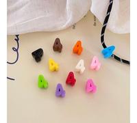 Stiesy 210 perline in acrilico opaco con numero 4 e lettere europee per | Perline con numeri a bolle da 6 mm, colori arcobaleno, per la creazione di gioielli, collane, bracciali, portachiavi