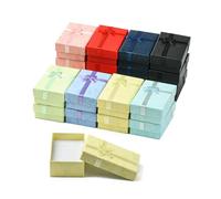 Stiesy 24 scatole regalo per gioielli, rettangolari, piccole, con coperchio, per confezionare gioielli, collane, anelli, orecchini, 8,3 x 5,3 x 2,7 cm, 8 colori