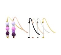 Stiesy 4 segnalibri vuoti in 4 colori con barra in metallo segnalibro ganci fai da te perline libri segnalibri argento oro nero lega segnalibri per lettura insegnante studente regalo donne fai da te