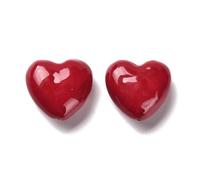Stiesy 5 pezzi FireBrick Cuore Perline Ottone Metallo Smalto Distanziatore Perline sfuse per Dichiarazione Collane Bracciali Orecchini Gioielli Disegni