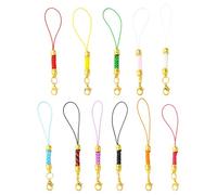 Stiesy 50 pz 10 colori poliestere ciondoli per telefono cinturino con chiusura a moschettone cellulare cordino cinghie per donne adulti accessori mobili portachiavi usb flash drive