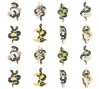 Stiesy 8 spille smaltate a forma di serpente con spada e teschio, spilla gotica a forma di animale, spille per Halloween, per zaini, borse, vestiti, cappelli, berretti, adatti per donne e uomini