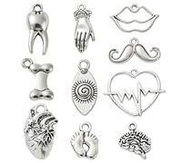 Stiesy Ciondoli in argento antico a tema animale in vari stili, ciondoli in argento tibetano per gioielli fai da te accessori, Nessun tipo di metallo