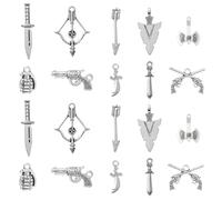 Stiesy Ciondoli in argento antico a tema animale in vari stili, ciondoli in argento tibetano per gioielli fai da te accessori, Nessun tipo di metallo