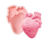 Stiesy Stampi in silicone a forma di cuore 3D realistici per Halloween a forma di cuore stampi per cioccolato antiaderenti stampi per organo umano per fai da te creativo fondente torta sapone dessert