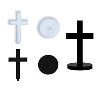 Stiesy Stampo in silicone a forma di croce con base religiosa pasquale resina epossidica per fusione di candele a forma di croce, per realizzare decorazioni fai da te per la casa e la scrivania