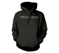 STIFF LITTLE FINGERS - INFLAMMABLE MATERIAL BLACK Hooded Sweatshirt Small
