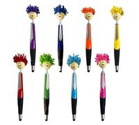 Stifte, penne Mophea-Topper divertenti, set di 8 penne a sfera con testa a mocio, penna clic con capelli di peluche, penna multifunzionale cartone animato portatile, regalo decorativo per ufficio e