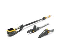 STIGA MT 500e - Tagliasiepi e potassi, doppia lama 46 cm, guida di taglio 25 cm, manico telescopico 75 cm, manico girevole 112°, fino a 50 minuti, compatibile con batteria 48V 2Ah