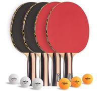 STIGA Performance - Set di 4 racchette da ping pong per 4 giocatori, 6-3 stelle, colore: arancione e bianco