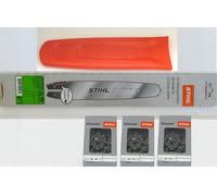 Stihl Guida Rollomatic e Mini 30cm 3/8 " P 1,1mm + 3Ketten + Protezione Spada