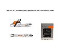 Stihl New MS 172 con heavy duty Light 04 Bar 16'' con catena e barra aggiuntive