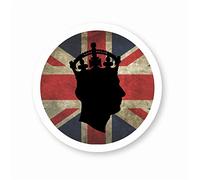 stika.co Adesivo in vinile per auto King Charles III Silhouette di Sua Maestà Re Carlo III 2023 con scritta "Union Jack" (200 x 200 mm)