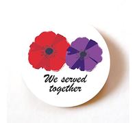 stika.co Set di 24, 72 o 240 adesivi commemorativi con papavero - rosso e viola "We Served Together" etichette per animali in guerra - Lest We Forget - Giorno dell'armistizio e domenica della memoria