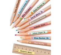StiKiddo® 75 Etichette Personalizzate per Bambini per la Scuola - Adesivi Personalizzati, Ideali per Penne, Matite e Tutti Gli Articoli di Cancelleria, Prodotto in Germania - Rosso Aranciato