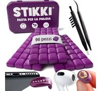 STIKKI Kit Pulizia Telefono e Cuffie - Pasta per la Pulizia con 2 Strumenti | Compatibile con iPhone e AirPods, kit pulizia smartphone e auricolari, strumento pulizia porta USB-C, senza residui, 96 pz