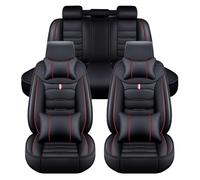 STIKY Coprisedili Auto in Pelle per VW T-ROC Cabriolet/T-ROC Cabriolet Active 2-Doors, Su Misura Copri Sedile Auto, Tutte le stagioni Anteriori e Posteriori Copri Sedile,Luxurious_Set-F_Black+red